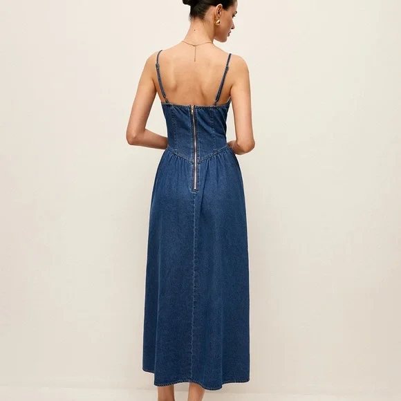 Commense Classic Blue Denim Midi Dress - Picture 4 of 6